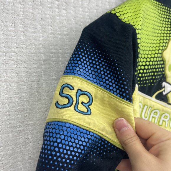 Vintage JH Design x Spongebob Nickelodeon Nascar Jacket Kids 3T Black / Yellow - Picture 12 of 15